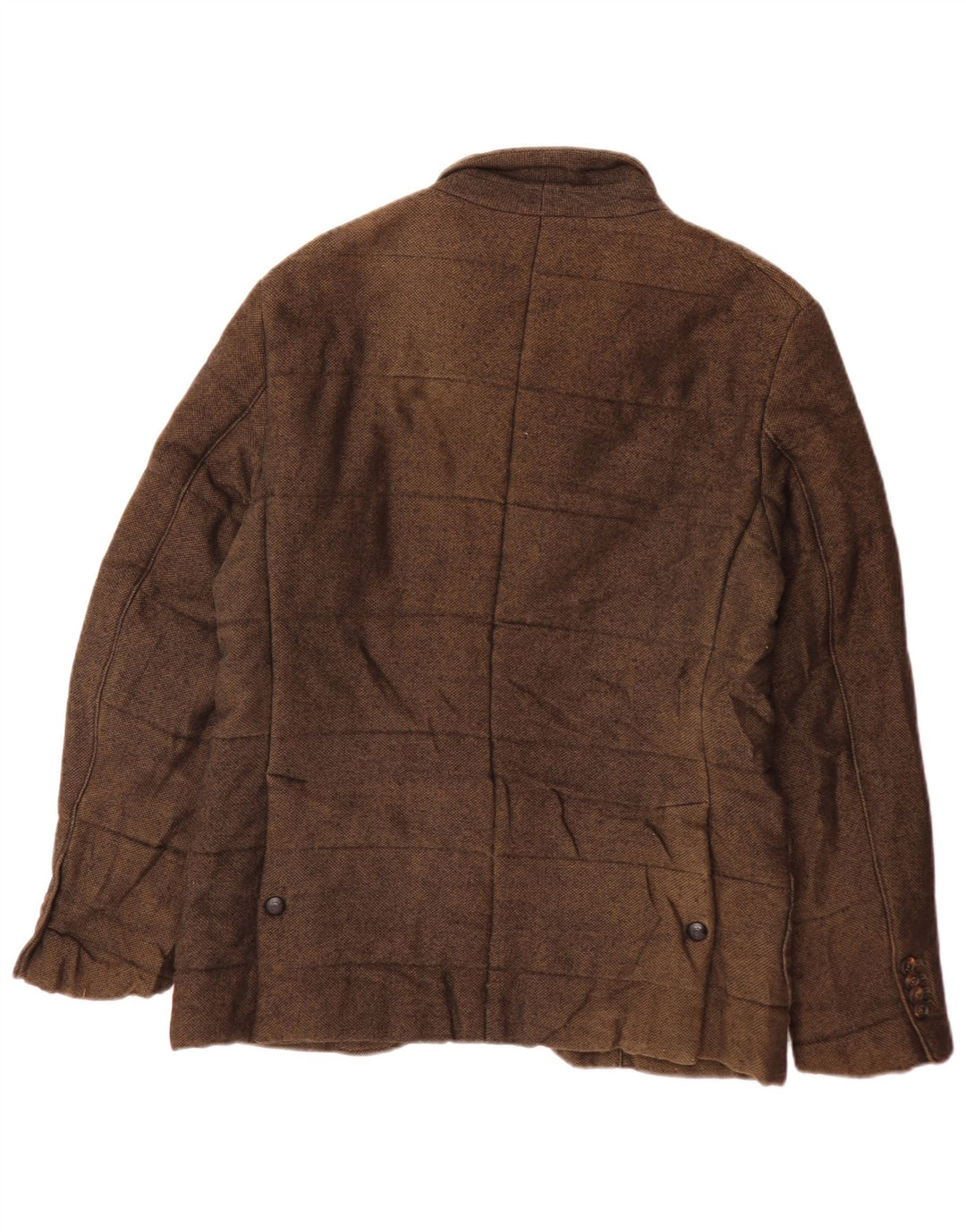 Massimo Dutti Herre polstret jakke EU 48 Medium Brun Flecked Bomuld