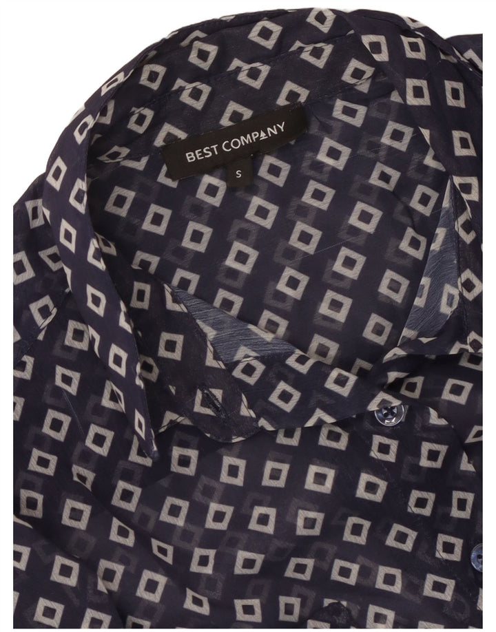 Best Company Dame Longline See Through Shirt Bluse UK 10 Small Navy Blue