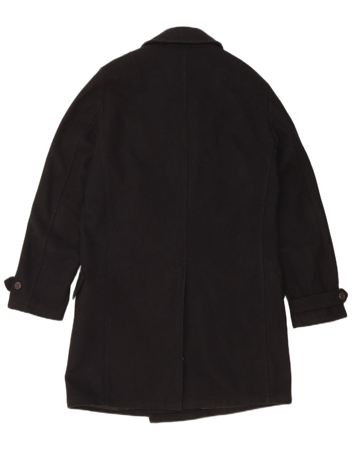 HUGO BOSS Herre Dobbeltradet Frakke UK 38 Medium Sort Virgin Wool