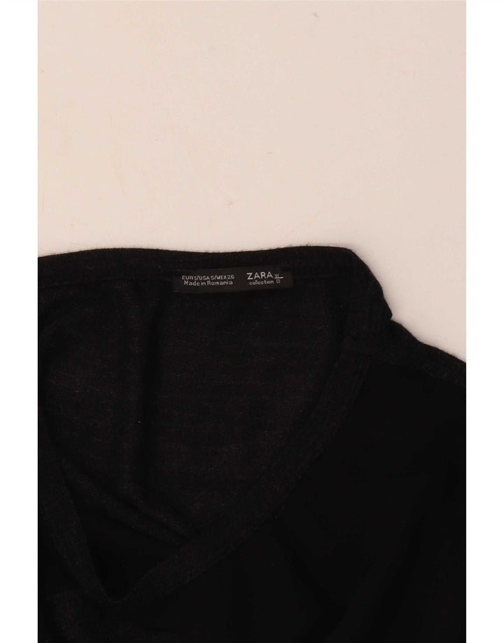 Zara Dame Oversized Top Langærmet UK 10 Small Grey Colourblock