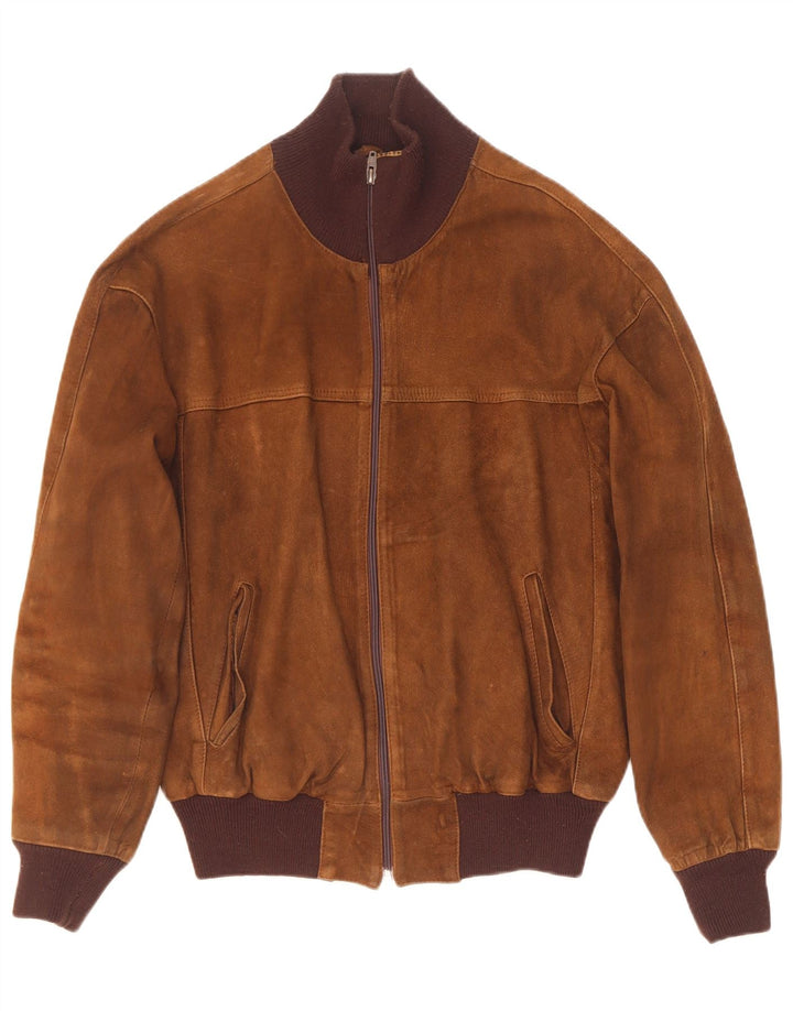 Vintage herre ruskind bomberjakke IT 50 Large Brown