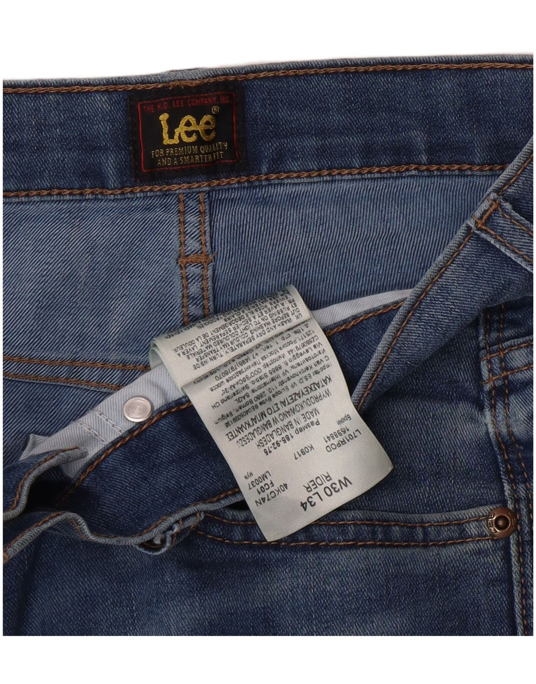 Lee Dame Rider Slim Jeans W30 L34 Blå Bomuld