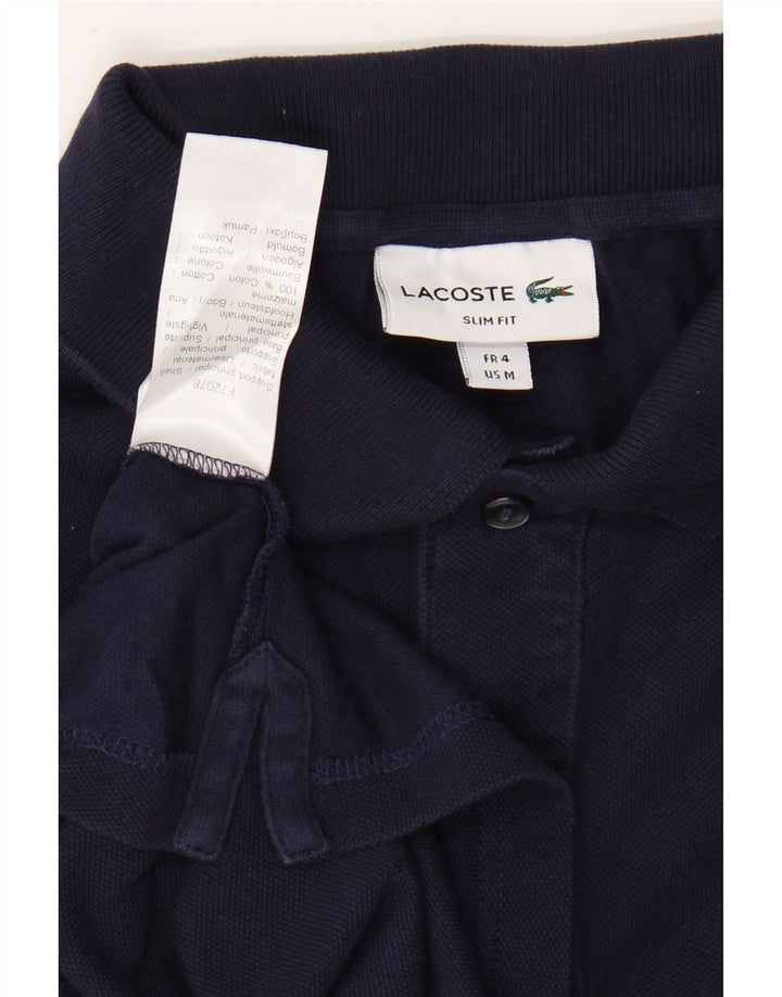 LACOSTE Herre Slim Fit Polo Shirt Størrelse 4 Medium Marineblå Bomuld
