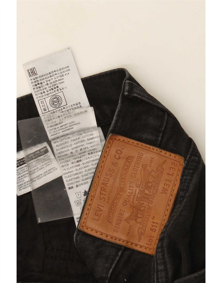 Levi's Herre 511 Slim Jeans W31 L32 Sort Bomuld