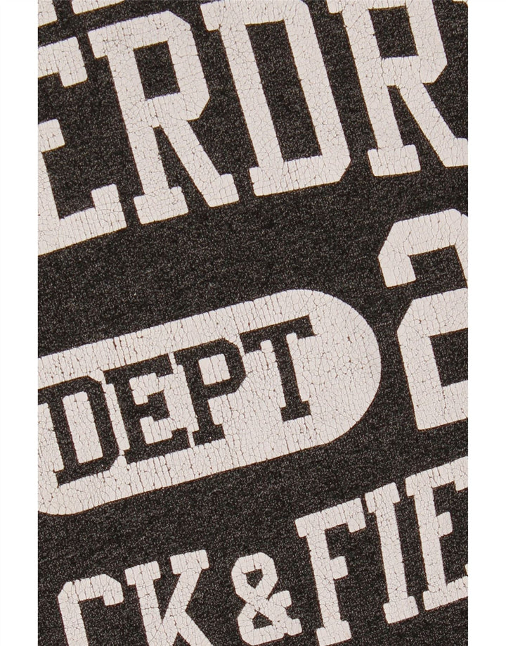 SUPERDRY Herre Track & Field Graphic Hoodie Jumper Large Grå Colourblock