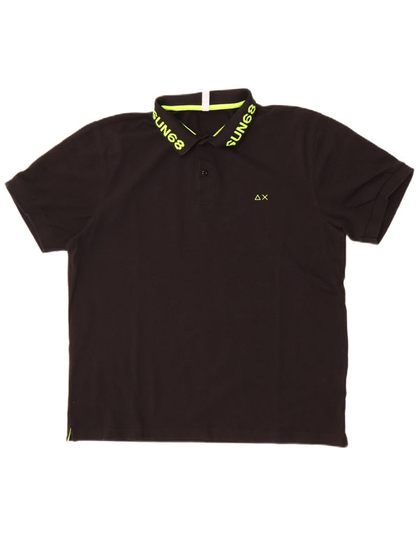 Sun68 Herre grafisk poloshirt 2XL sort bomuld