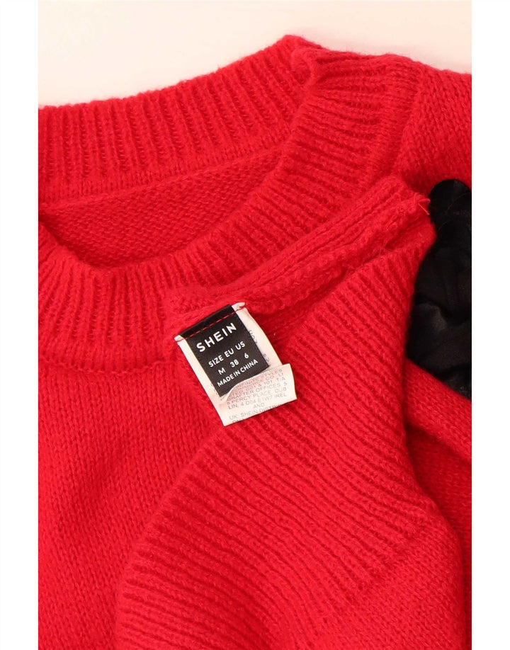 Shein Dame Jumper Sweater UK 14 Medium Rød Polyester