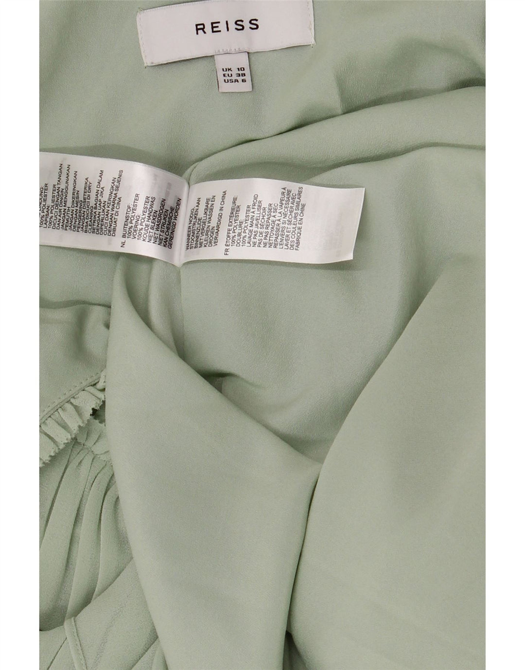 Reiss Womens Slip Dress UK 10 Small Green Polyester