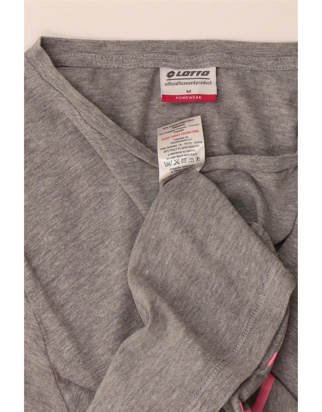 Lotto Dame Grafisk T-Shirt Top UK 14 Medium Grå Bomuld