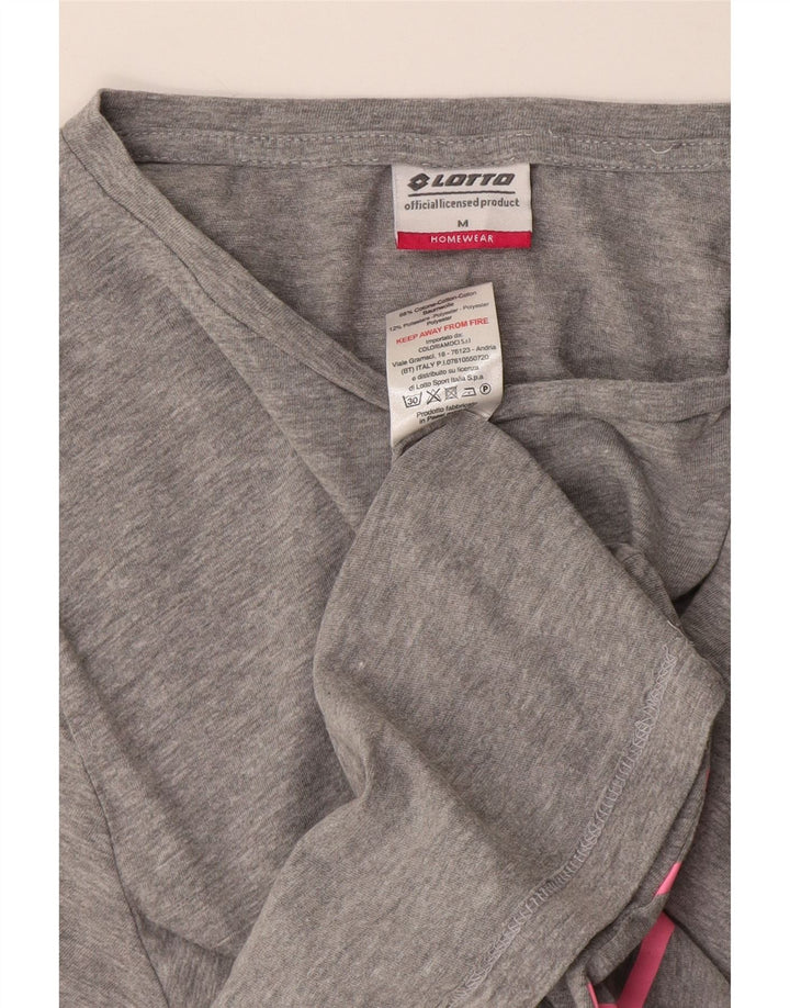 Lotto Dame Grafisk T-Shirt Top UK 14 Medium Grå Bomuld