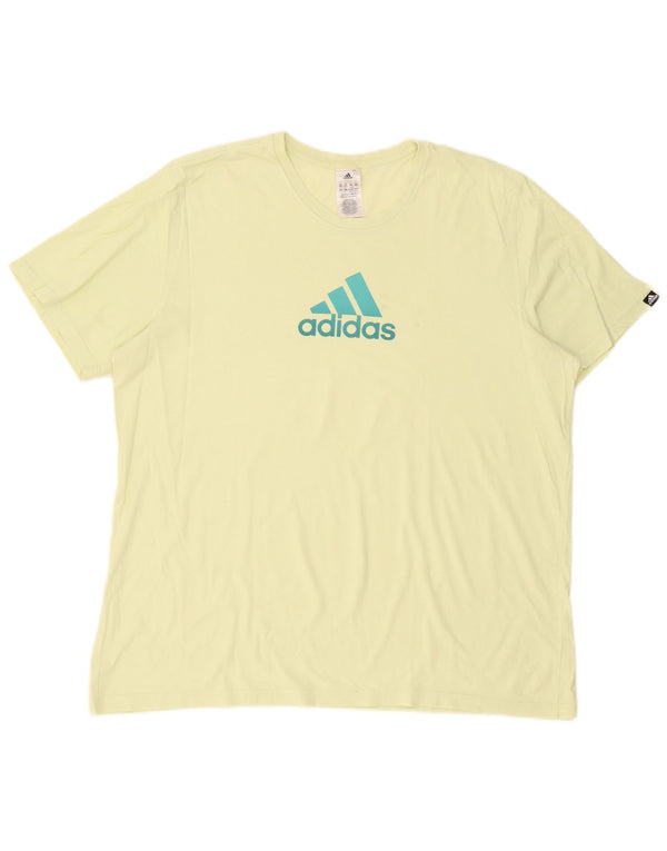 Adidas Herre grafisk T-shirt top 2XL gul bomuld
