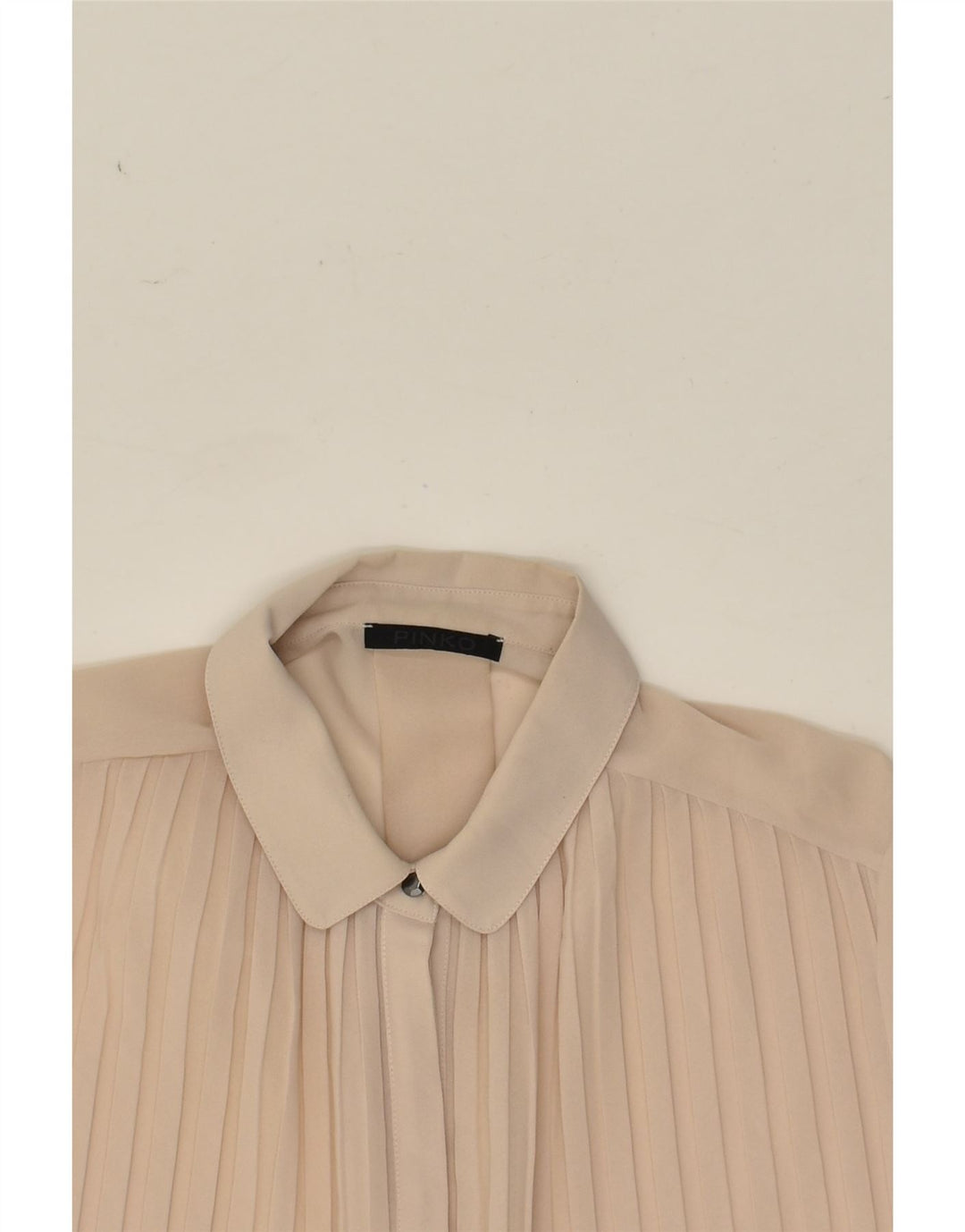 PINKO Dame Oversized See Through Shirt Bluse UK 10 Small Beige