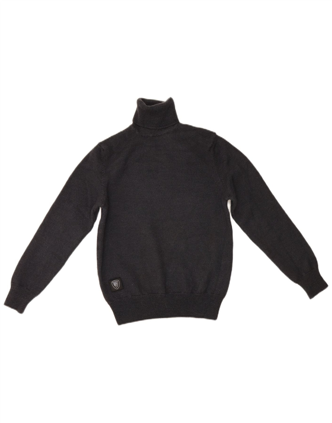 Blauer Dame Rullehals Sweater UK 8 Lille Grå Uld