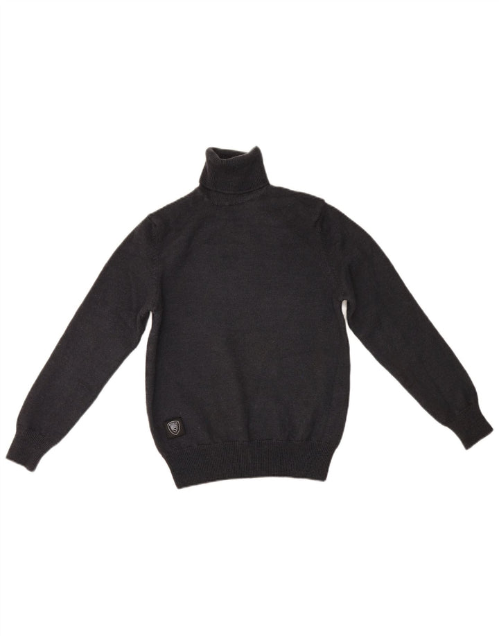Blauer Dame Rullehals Sweater UK 8 Lille Grå Uld