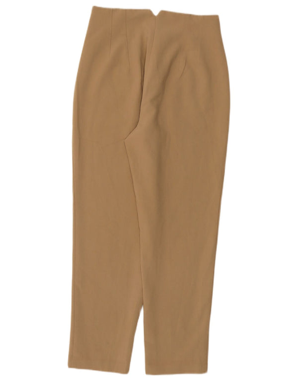 Zara kvinders højtaljede koniske jakkesætsbukser Medium W28 L27 brun polyester