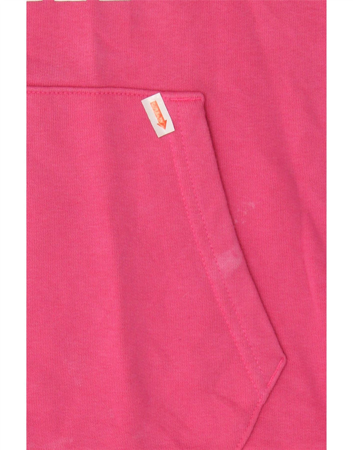PUMA Womens Graphic Hoodie Jumper UK 14 Medium Pink