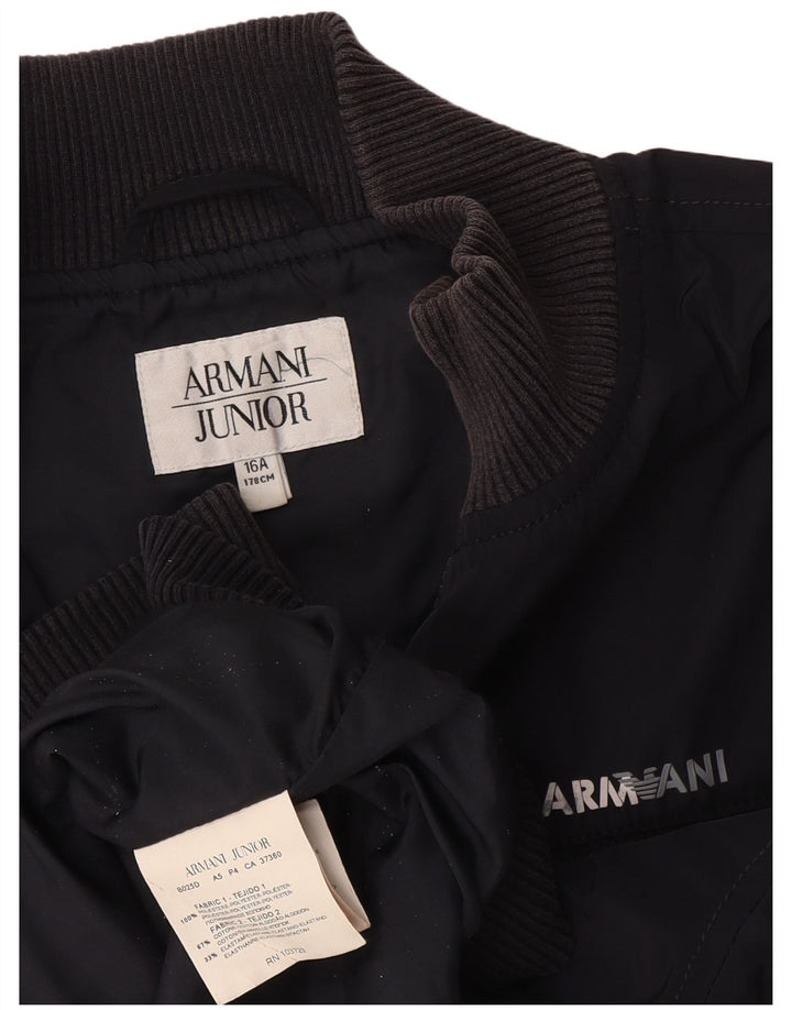 ARMANI JUNIOR Bomberjakke til drenge 15-16 år Marineblå polyester
