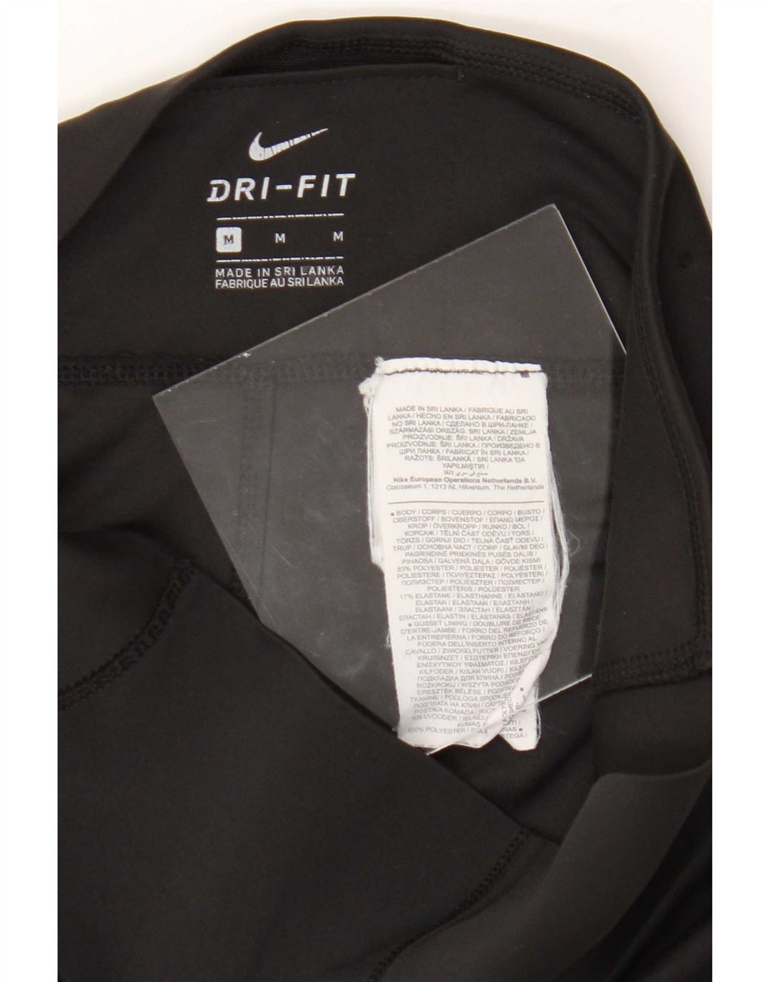 Nike Dame Dri Fit Crop Leggings UK 14 Medium Sort Polyester