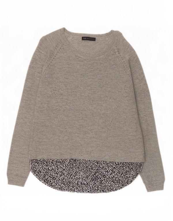 Marks & Spencer Dame Boat Neck Jumper Sweater UK 14 Large Grey Flecked
