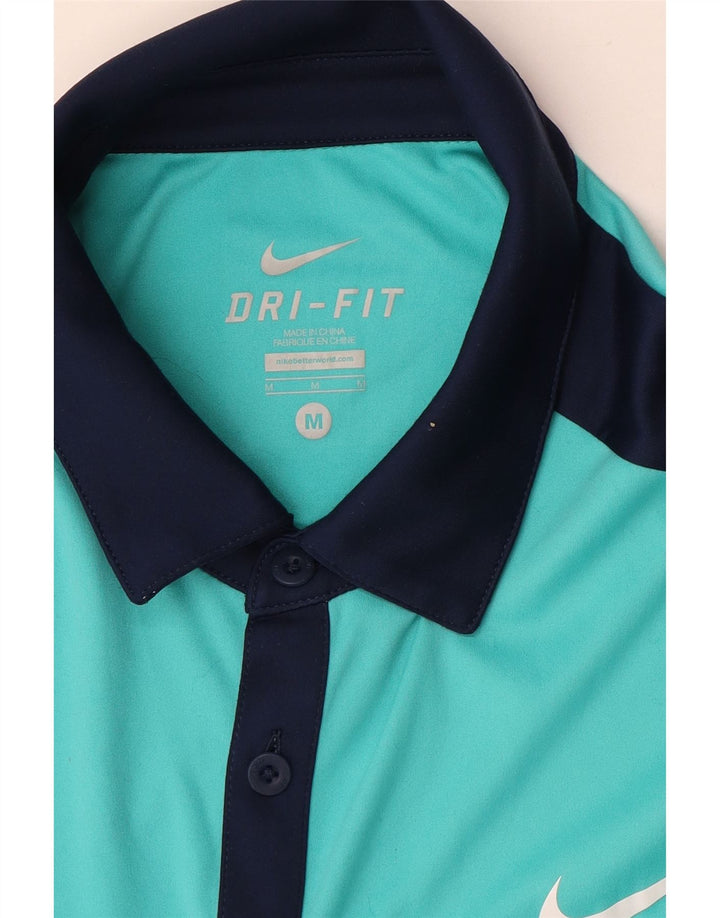NIKE Herre Dri Fit Rugby Polo Shirt Medium Turkis Colourblock