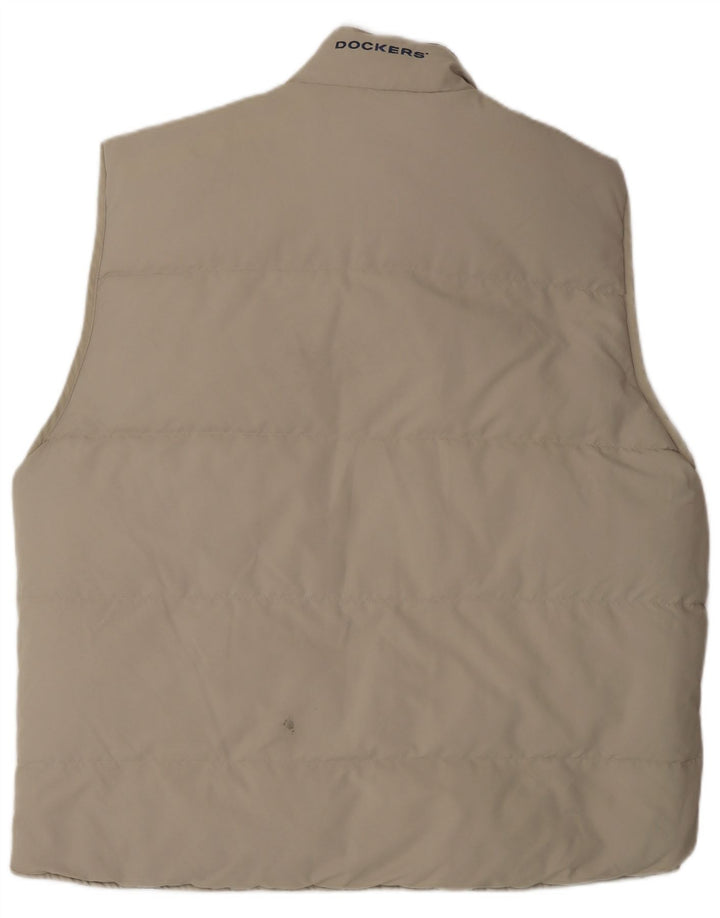 Dockers Herre Vendbar Polstret Gilet UK 44 2XL Beige Polyester