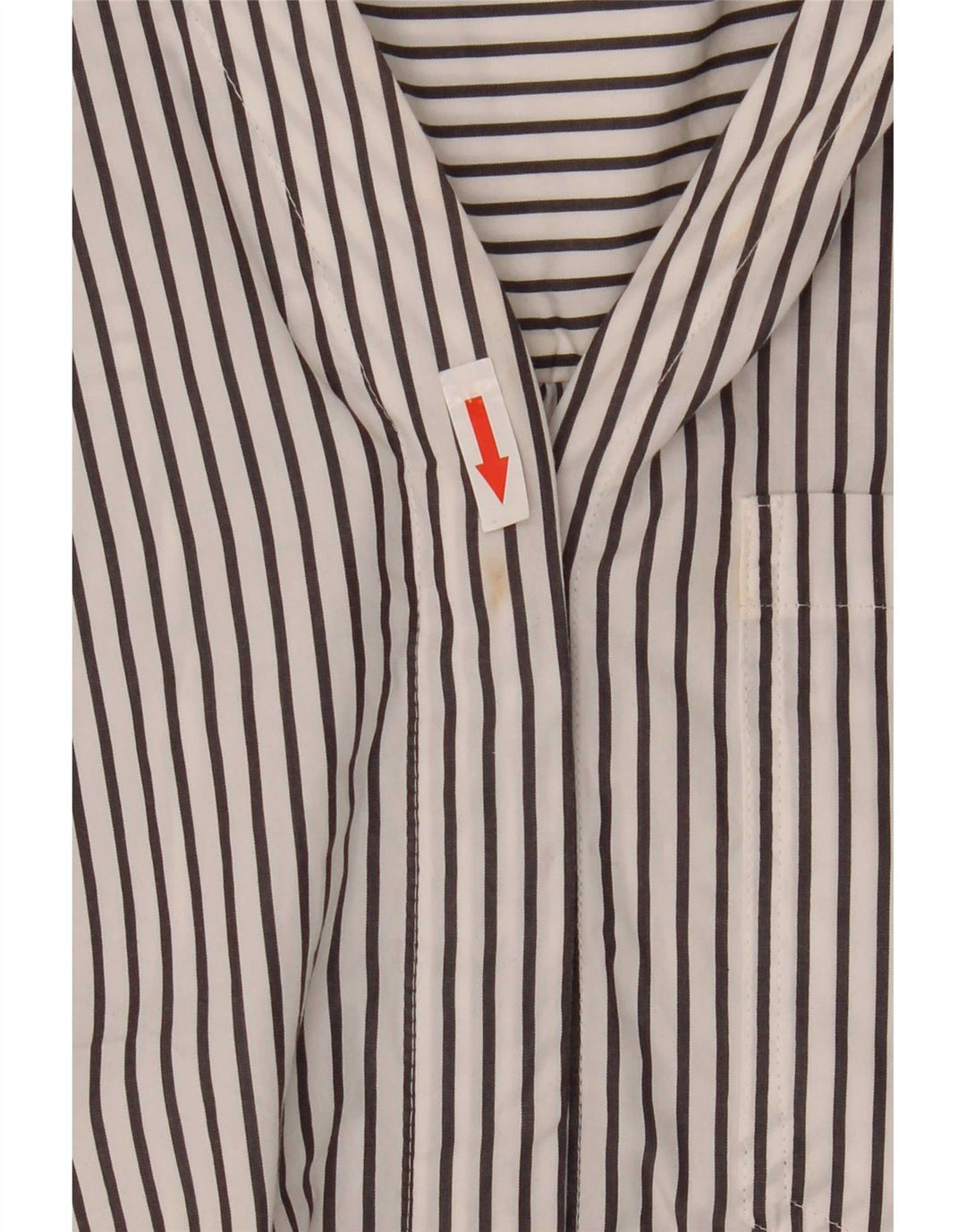 Marks & Spencer Dame Pullover Shirt UK 16 Stor hvid stribet bomuld