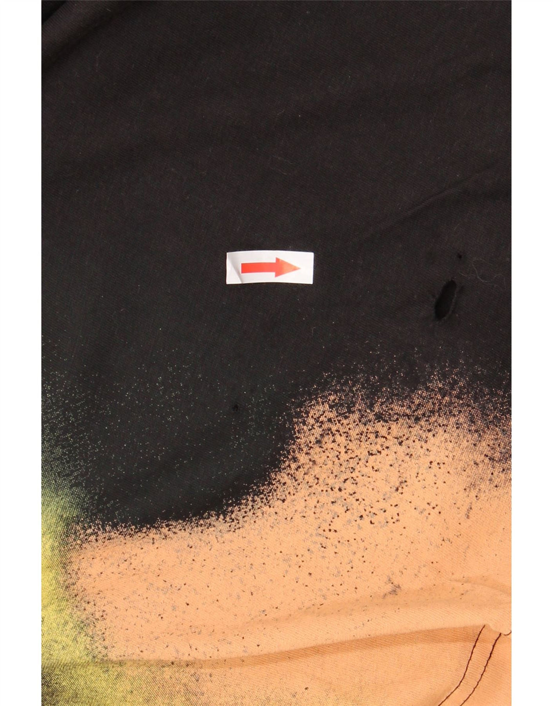 CALVIN KLEIN JEANS Herre T-shirt Top Large Black Tie Dye Bomuld