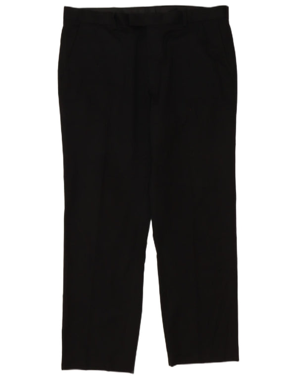 Marks & Spencer Herre tilspidsede jakkesætsbukser W38 L31 Sort Polyester Classic