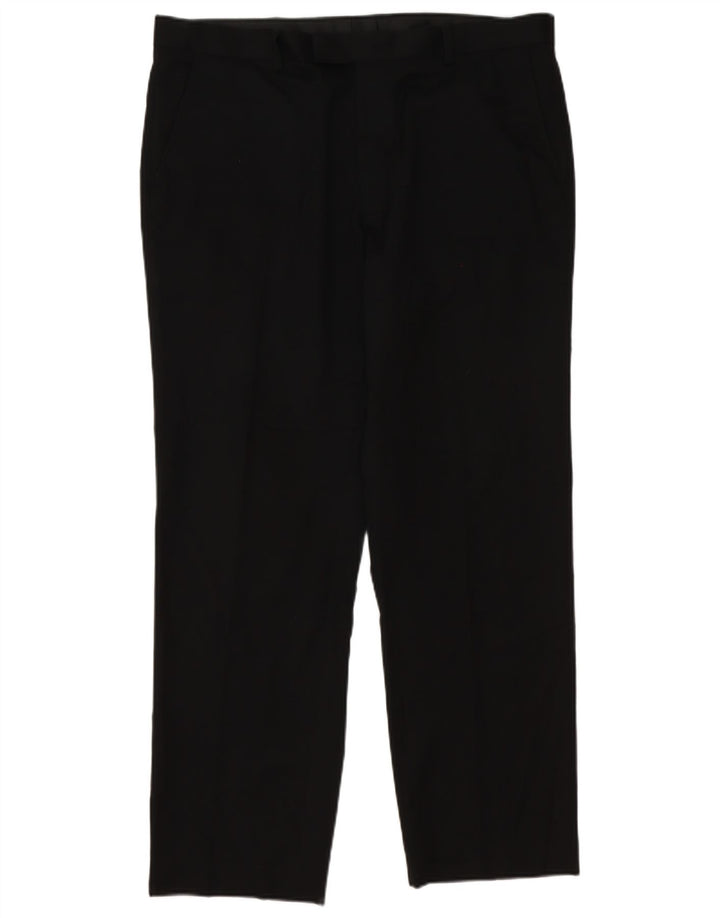 Marks & Spencer Herre tilspidsede jakkesætsbukser W38 L31 Sort Polyester Classic
