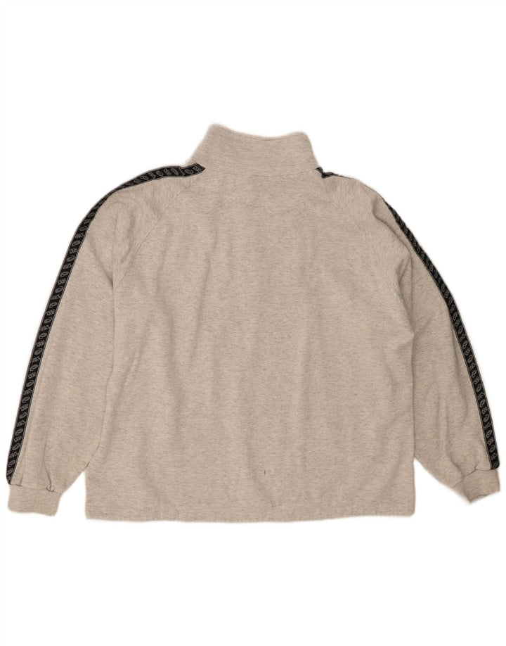 ASICS Mens Zip Neck Sweatshirt Jumper XL Grey Cotton