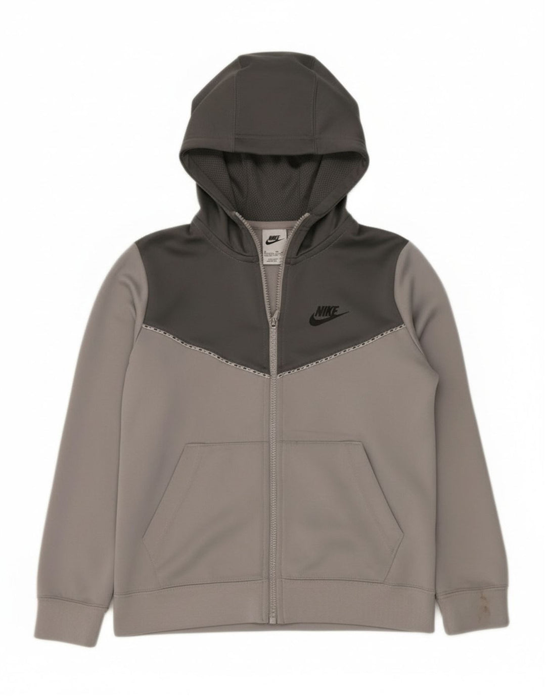 Nike hættetrøje med lynlås til drenge 10-11 år Medium Grey Colourblock Polyester