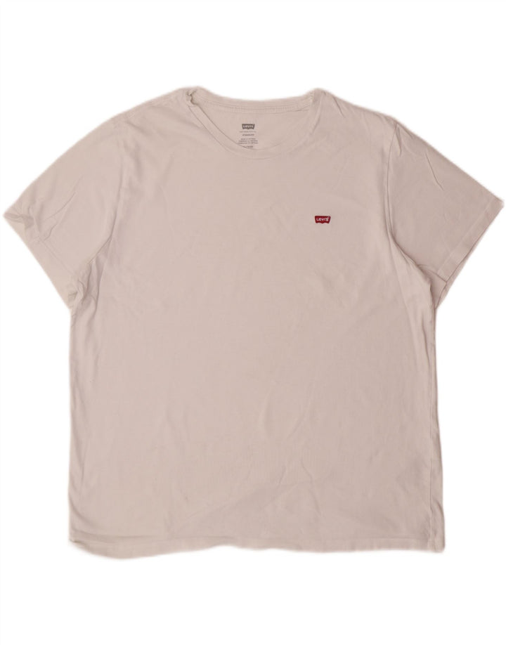 LEVI'S Herre Standard Fit T-Shirt Top XL Hvid Bomuld