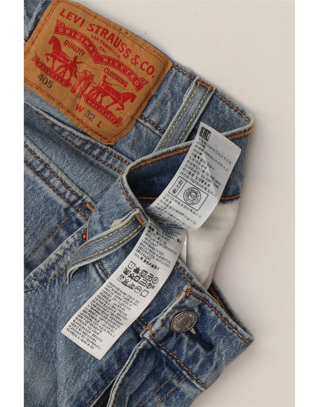 Levi's Herre 405 denimshorts W32 mellemblå bomuld