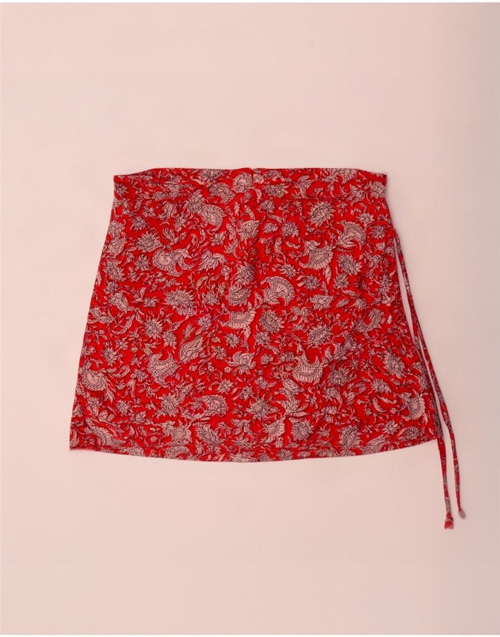 Zara Dame Skort XS W24 Rød Blomster