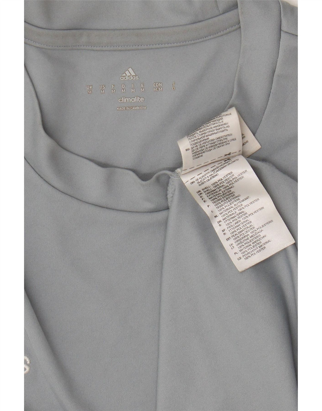 ADIDAS Herre Climalite T-shirt Top mellemgrå polyester