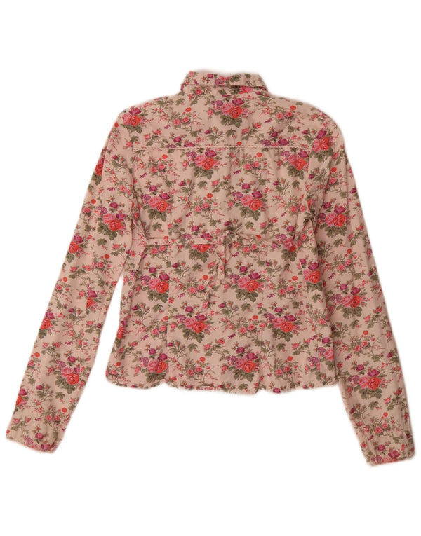 Benetton pigeskjorte 11-12 år XL Pink blomsterbomuld