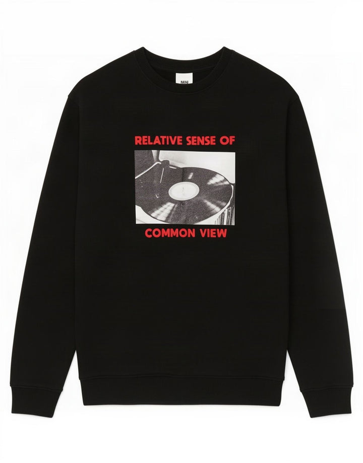 Zara Herre Grafisk Sweatshirt Jumper Lille Sort