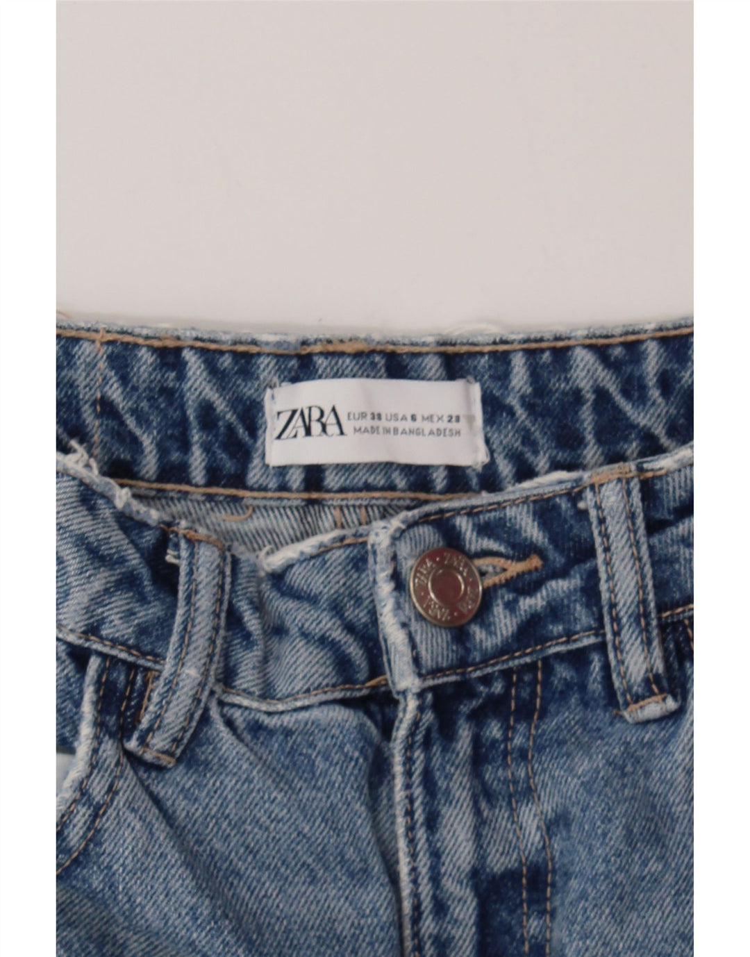 ZARA Womens Distressed Tapered Jeans US 6 Medium W28 L28 Blue Cotton Vintage Zara and Second-Hand Zara from Messina Hembry 