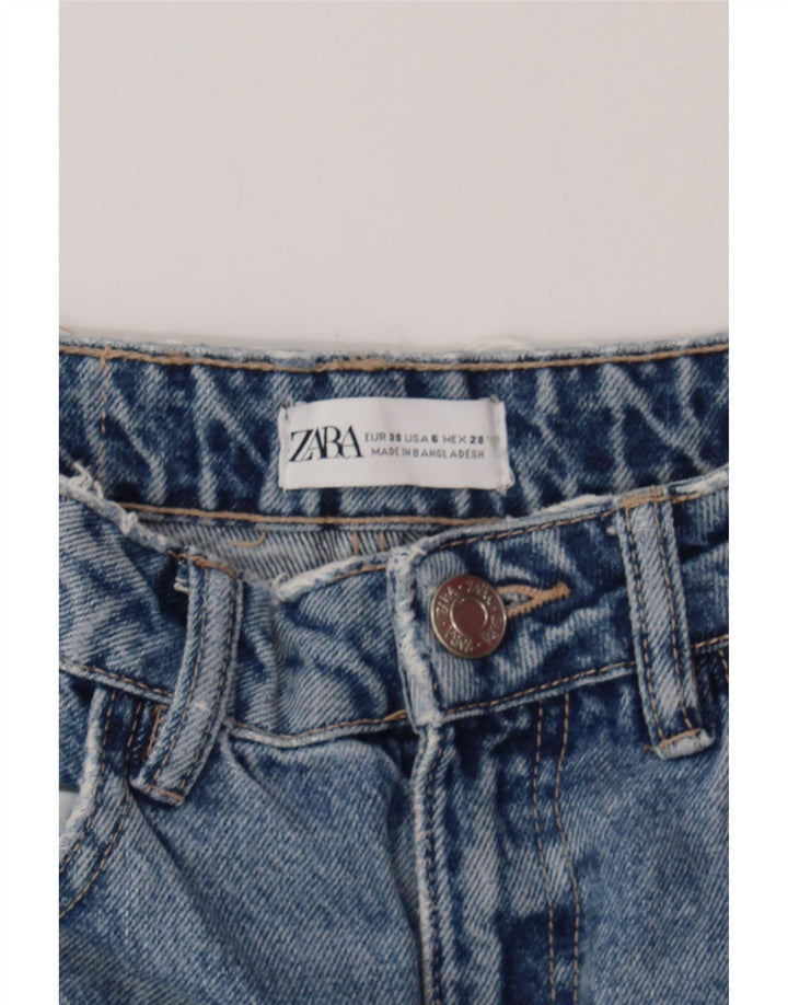 ZARA Womens Distressed Tapered Jeans US 6 Medium W28 L28 Blue Cotton Vintage Zara and Second-Hand Zara from Messina Hembry 