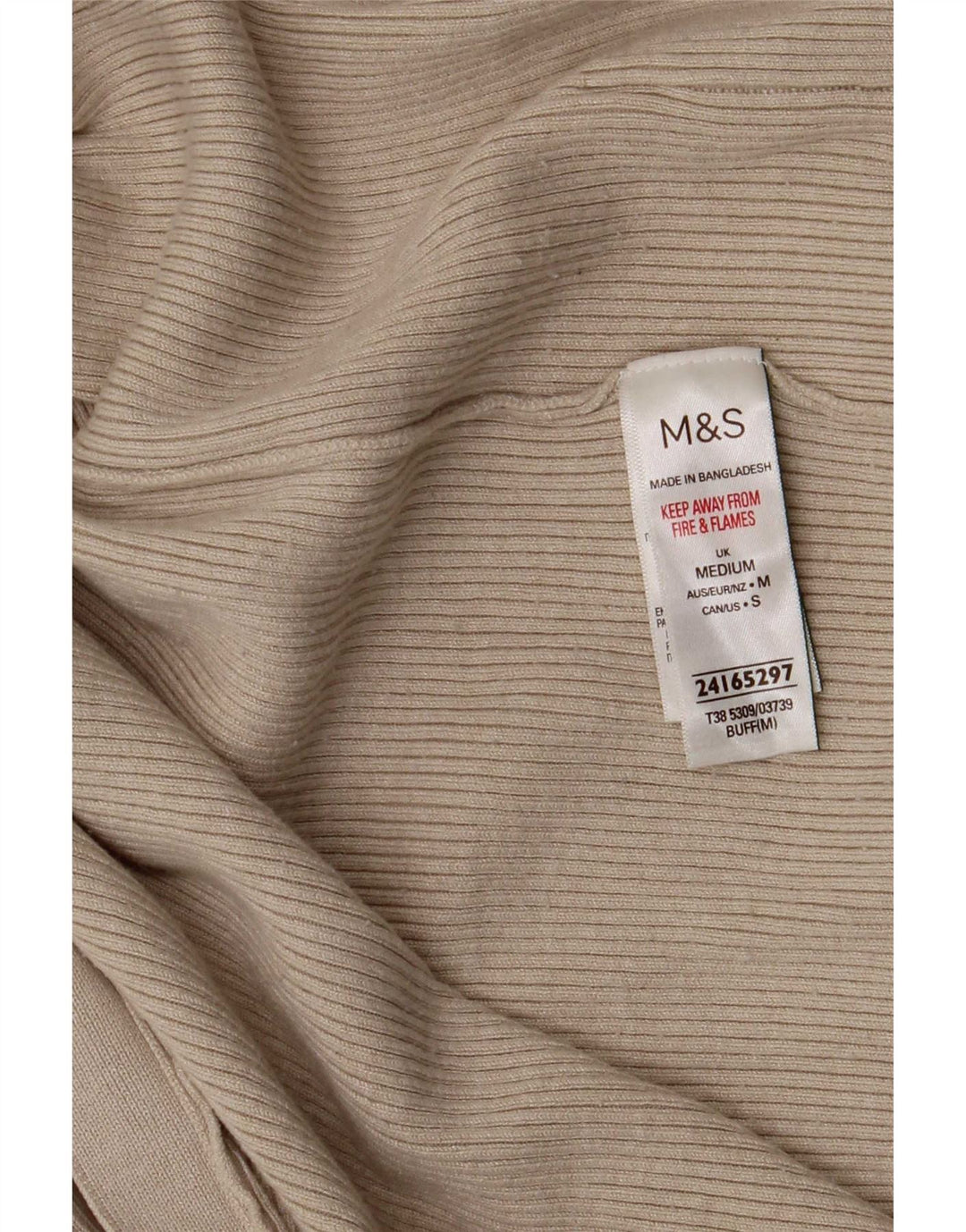 Marks & Spencer Womens Open Cardigan Sweater UK 14 Medium Beige Viscose