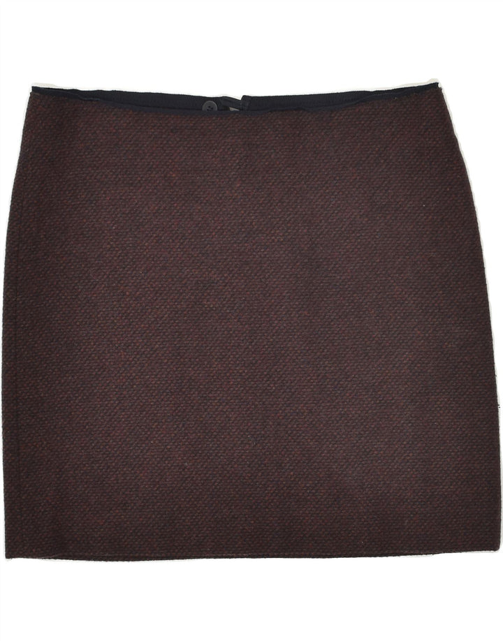 MARC O'POLO Womens Mini Skirt IT 36 XS W24 Burgundy Wool | Vintage Marc O'Polo | Thrift | Second-Hand Marc O'Polo | Used Clothing | Messina Hembry 