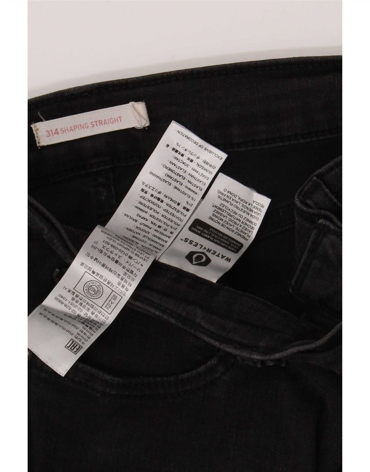 Levi's Womens 314 Shaping Straight Jeans W32 L30 Sort bomuld