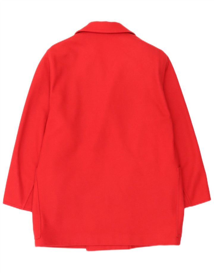 Marella Dame Oversized Dobbeltradet Frakke UK 8 Lille Rød Uld