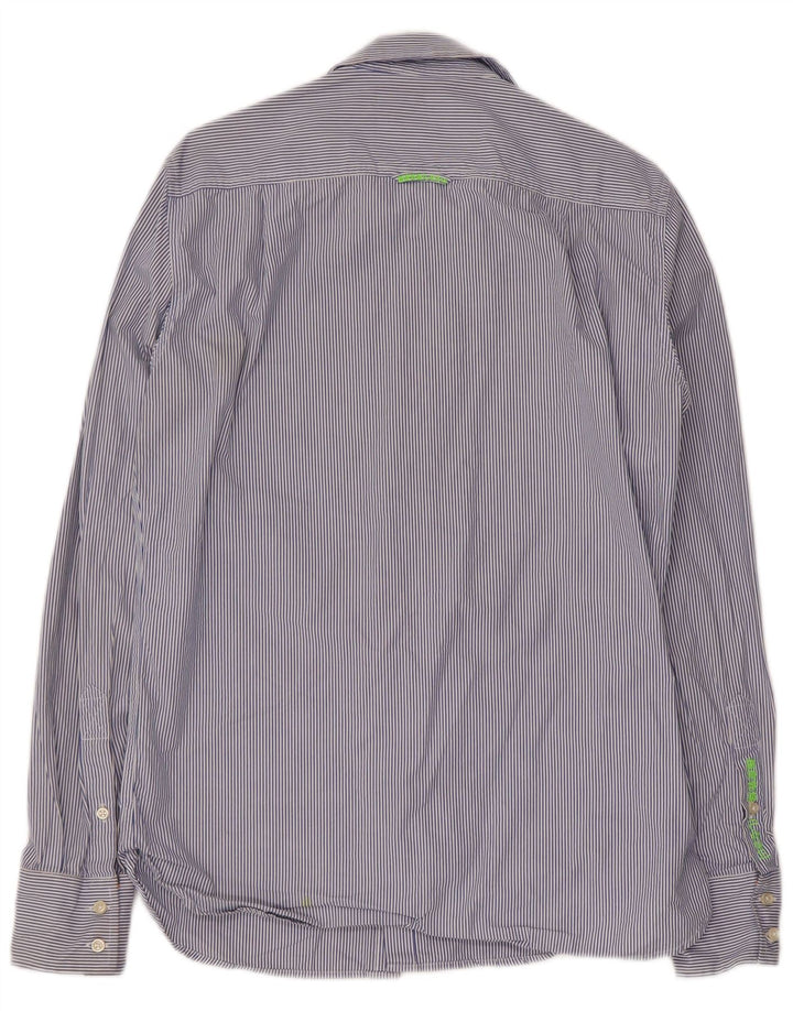 Superdry herreskjorte mellemblå nålestribet bomuld