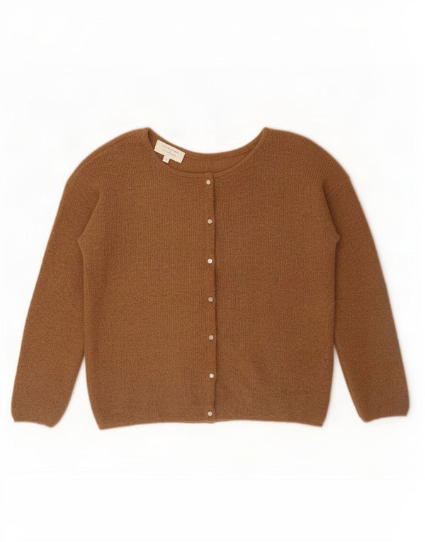 La Maille Sézane Womens Crop Cardigan Sweater UK 10 Small Brown Mohair