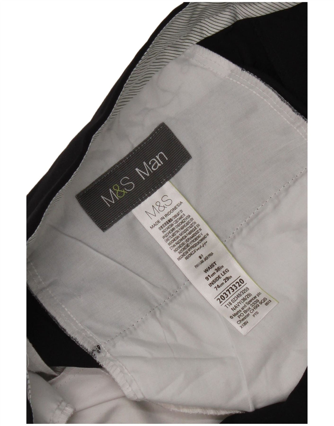 Marks & Spencer Herre Pegged Chino Bukser W36 L29 Navy Blue Classic