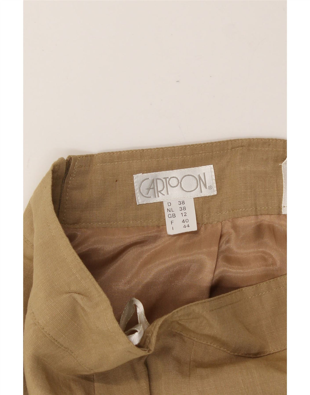 CARTOON Womens Mini Skirt UK 12 Medium W26  Beige Vintage Cartoon and Second-Hand Cartoon from Messina Hembry 