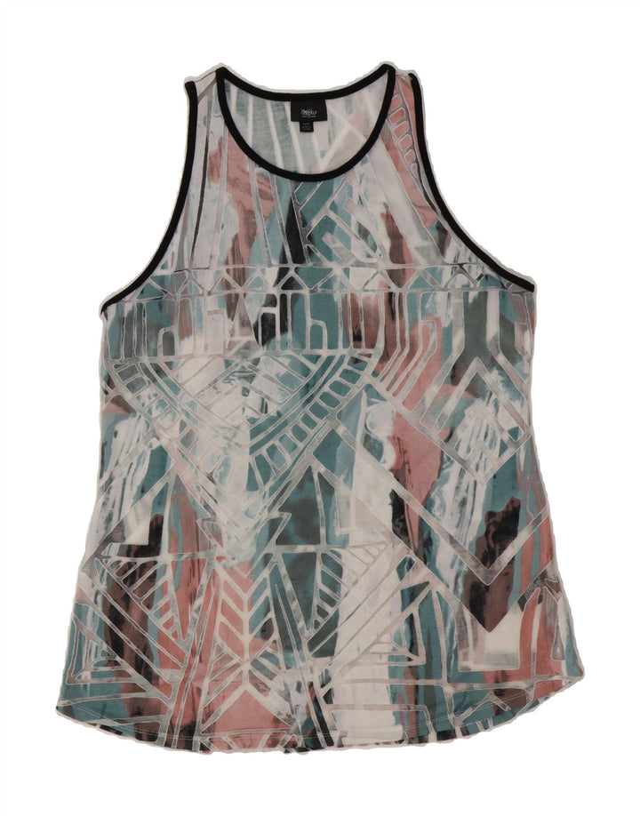 MOSSIMO Womens Vest Top UK 18 XL Multicoloured Geometric Rayon Vintage Mossimo and Second-Hand Mossimo from Messina Hembry 