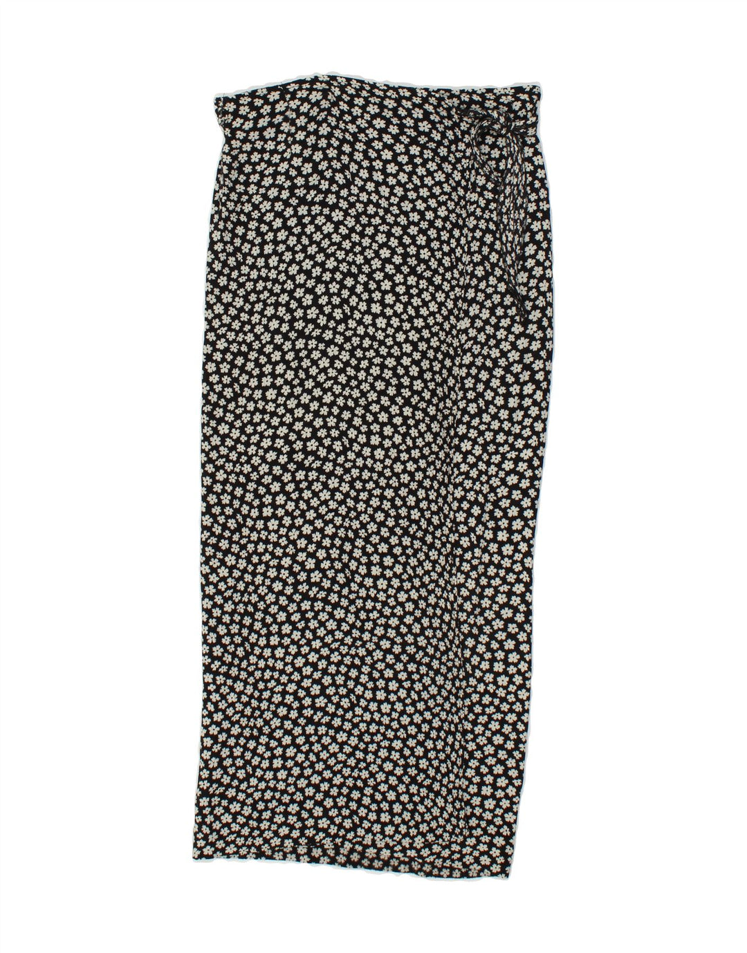 ONYX Womens Maxi Wrap Skirt W28 Medium Black Floral Vintage Onyx and Second-Hand Onyx from Messina Hembry 