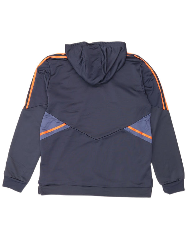 Adidas Herre Manchester United Hoodie Jumper XL Navy Blue Colourblock